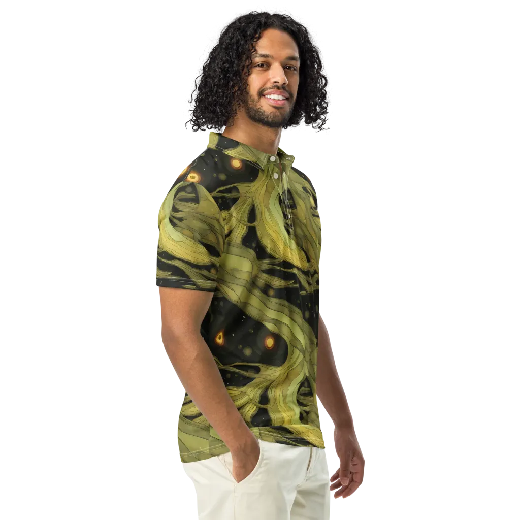 Whispered Breeze on Men's Slim Fit Polo Shirt — Right Front