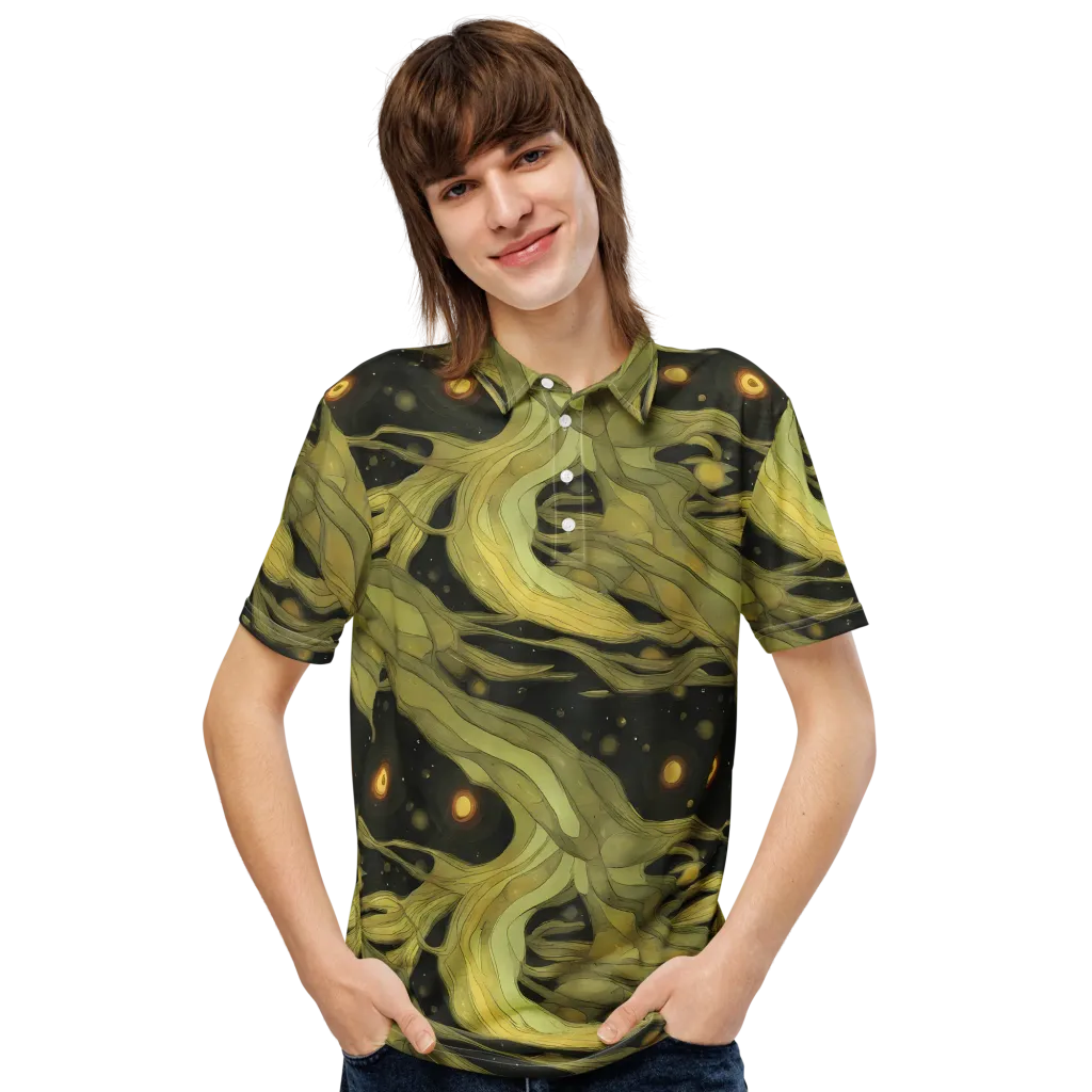 Whispered Breeze on Men's Slim Fit Polo Shirt — Front