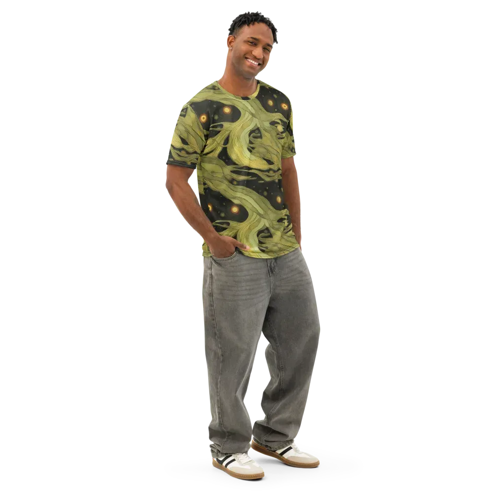 Whispered Breeze on Men's Cotton Crew Neck T-Shirt — Right Front
