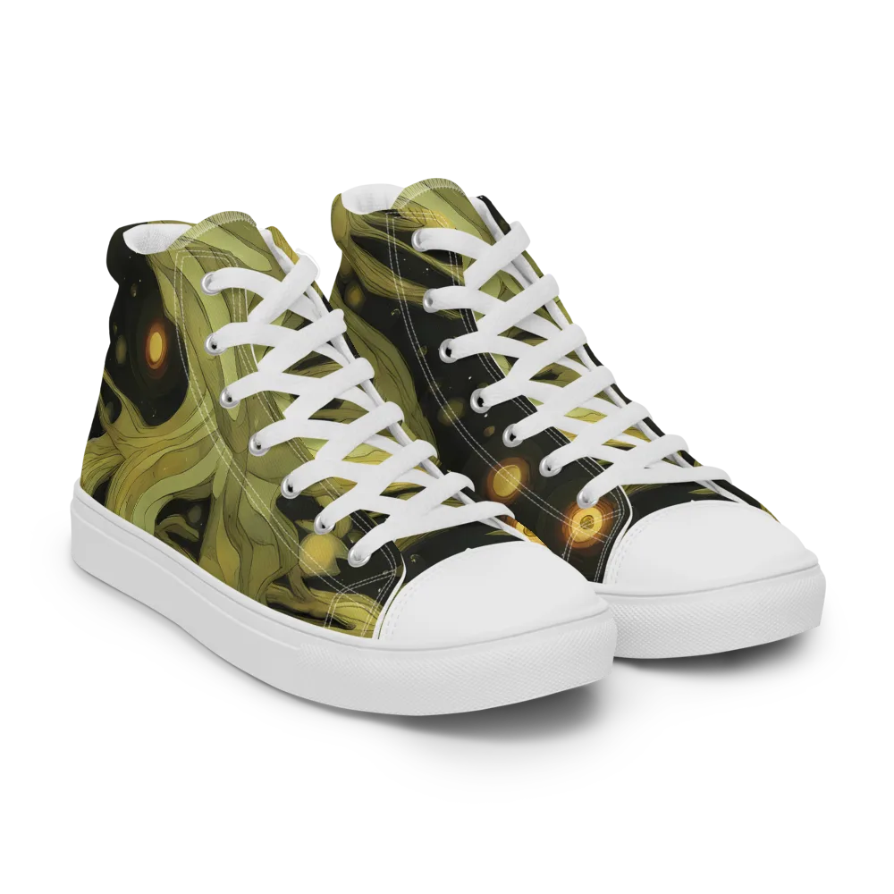 Whispered Breeze on Men's High Top Canvas Shoes — Right Front