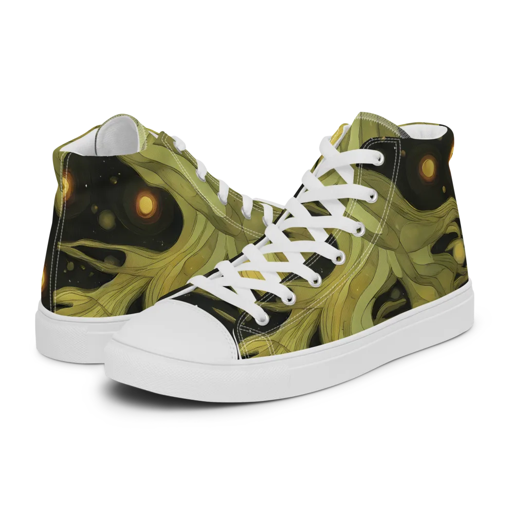 Whispered Breeze on Men's High Top Canvas Shoes — Left