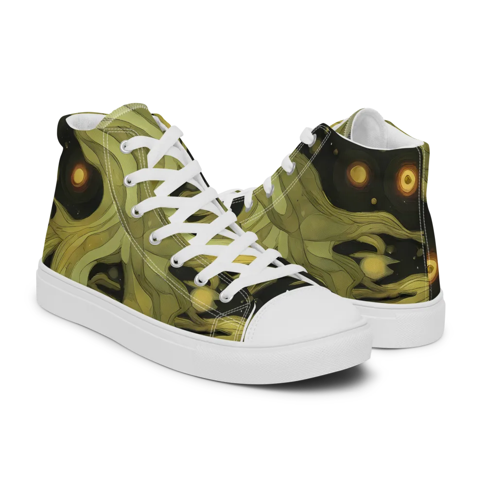 Whispered Breeze on Men's High Top Canvas Shoes — Right