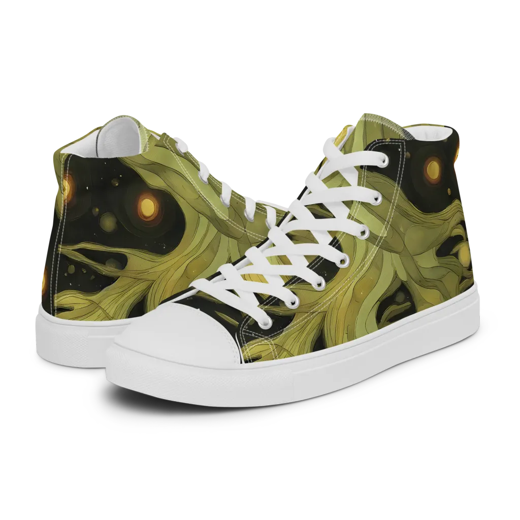 Whispered Breeze on Women's High Top Canvas Shoes — Left