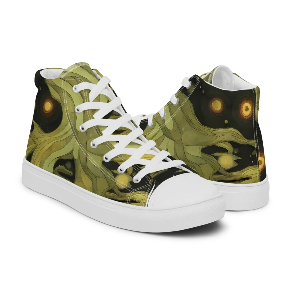 Whispered Breeze on Women's High Top Canvas Shoes — Right