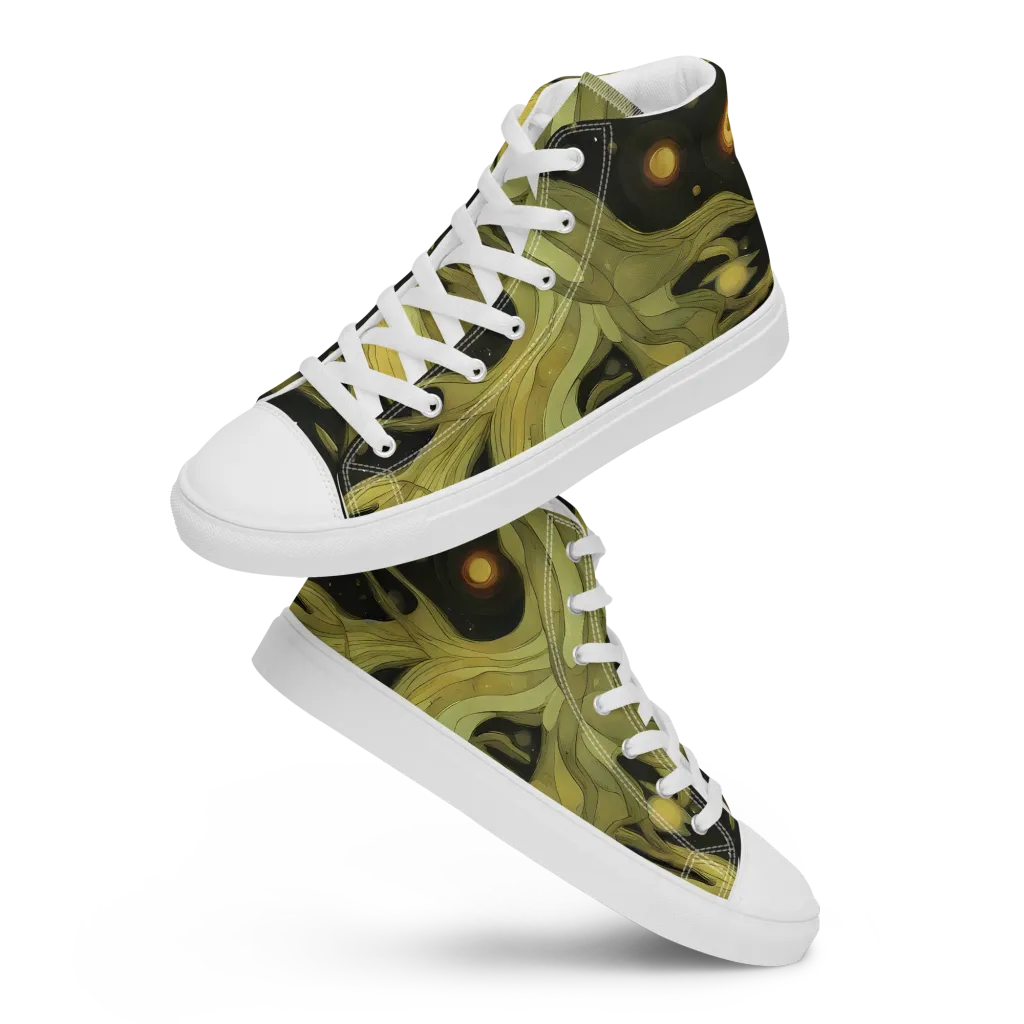 Whispered Breeze on Women's High Top Canvas Shoes — Front