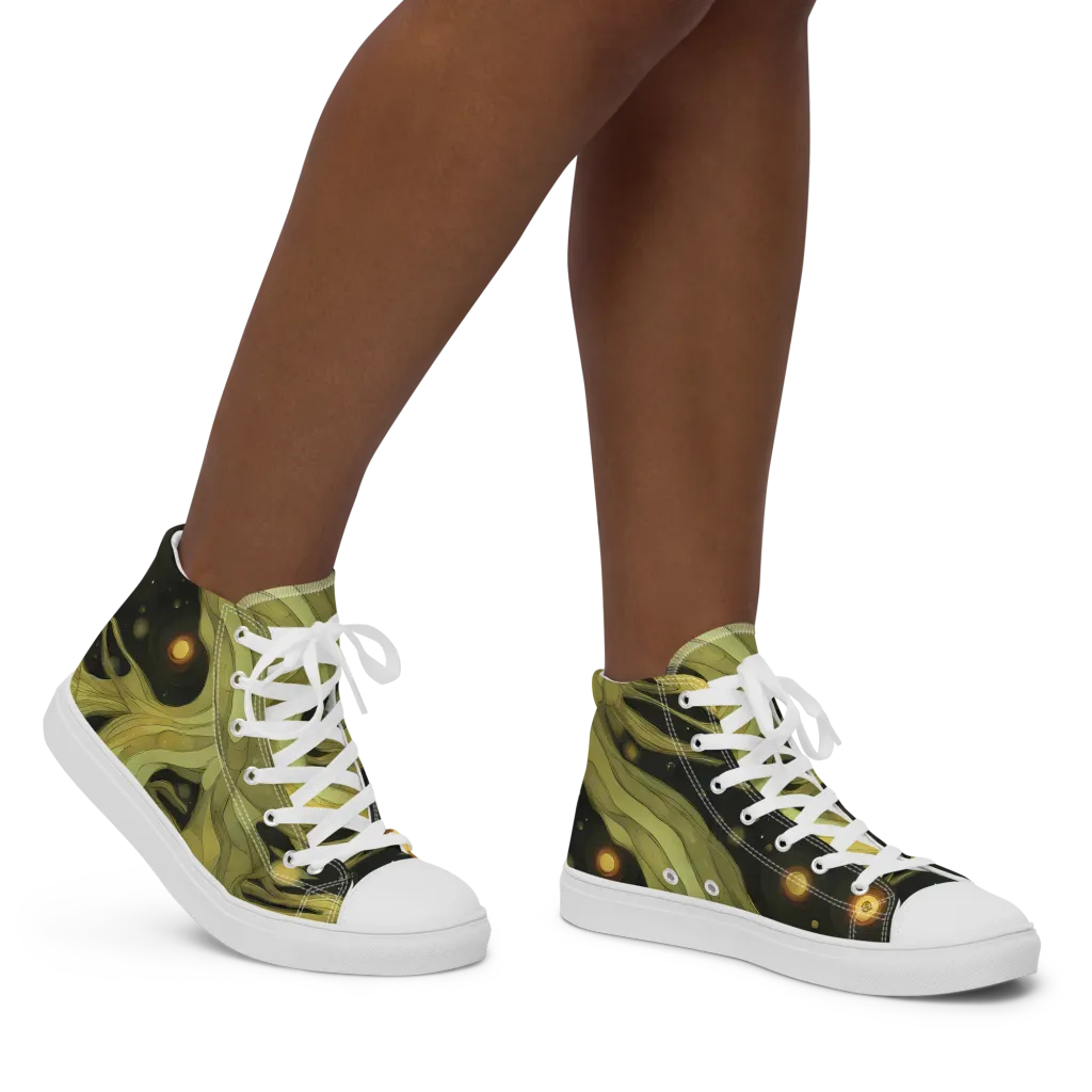 Whispered Breeze on Women's High Top Canvas Shoes — Right