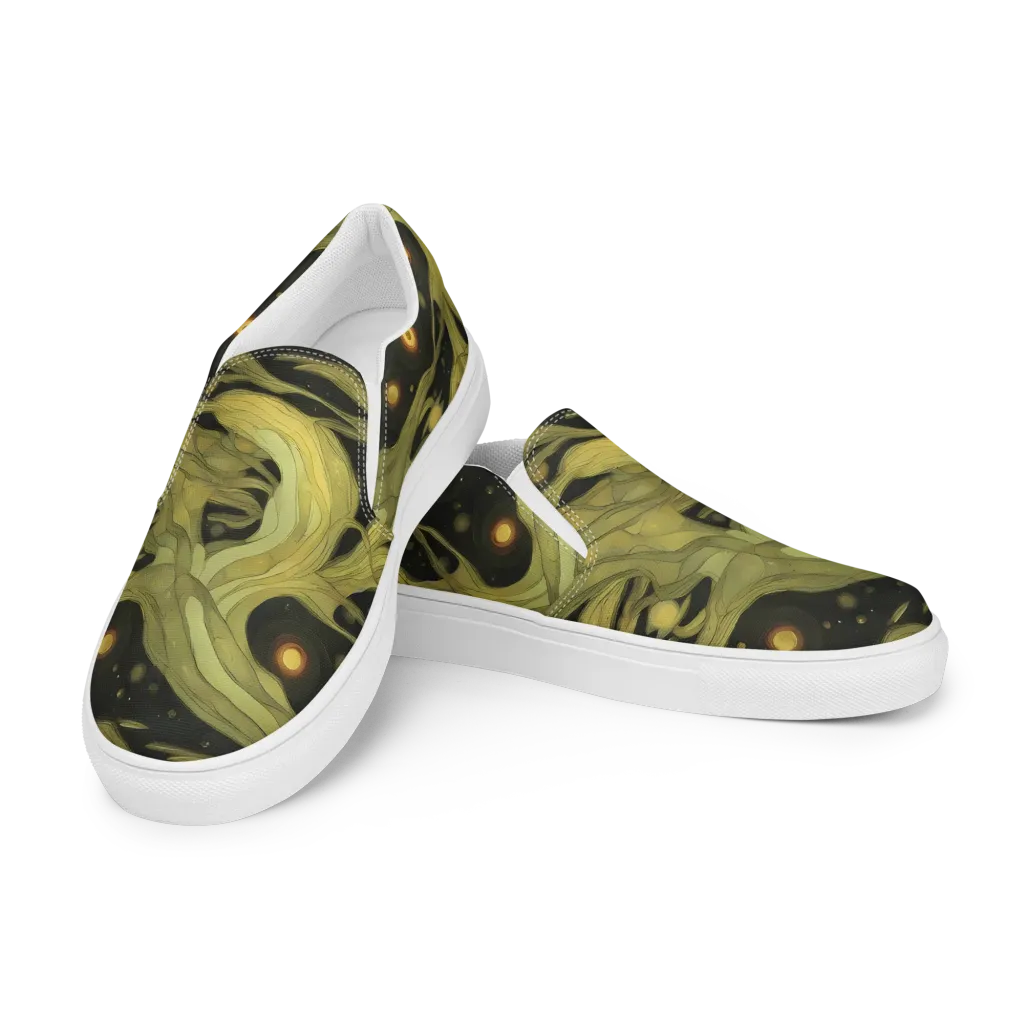 Whispered Breeze on Men's Slip-On Canvas Shoes — Left Front