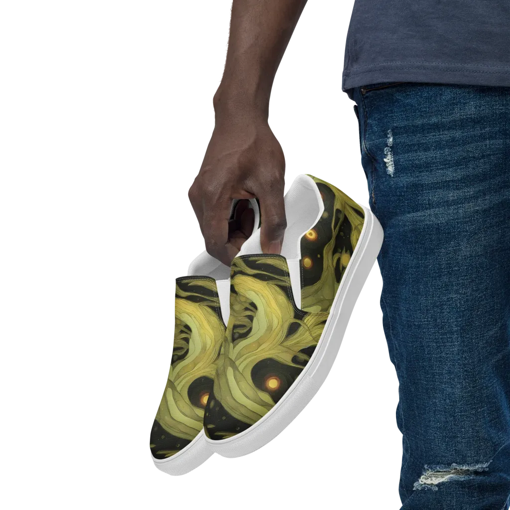 Whispered Breeze on Men's Slip-On Canvas Shoes — Left Front