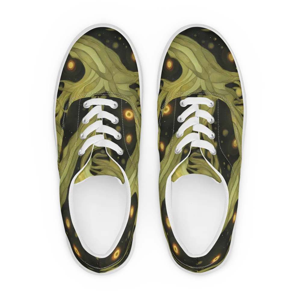 Whispered Breeze on Men's Lace-Up Canvas Shoes — Front