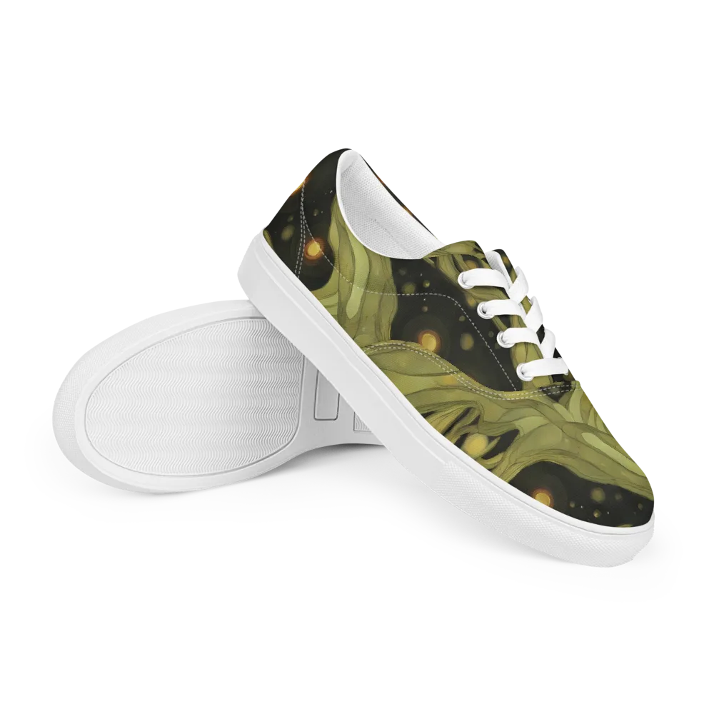 Whispered Breeze on Men's Lace-Up Canvas Shoes — Right Front