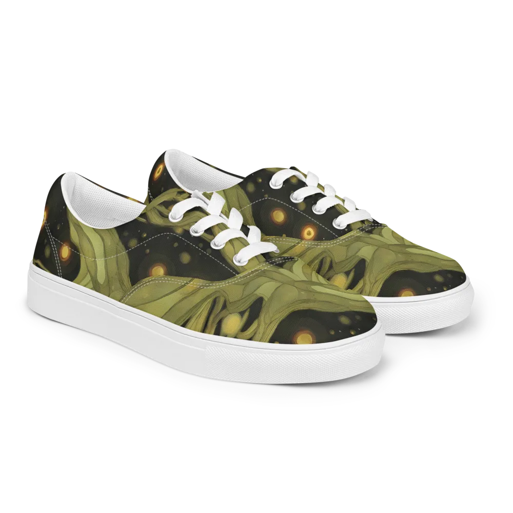 Whispered Breeze on Men's Lace-Up Canvas Shoes — Right Front
