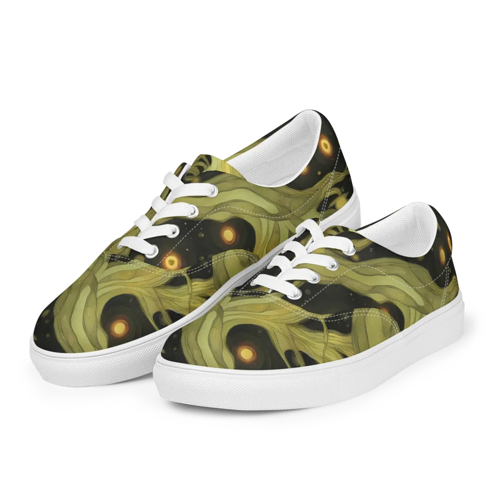 Whispered Breeze on Men's Lace-Up Canvas Shoes — Left Front