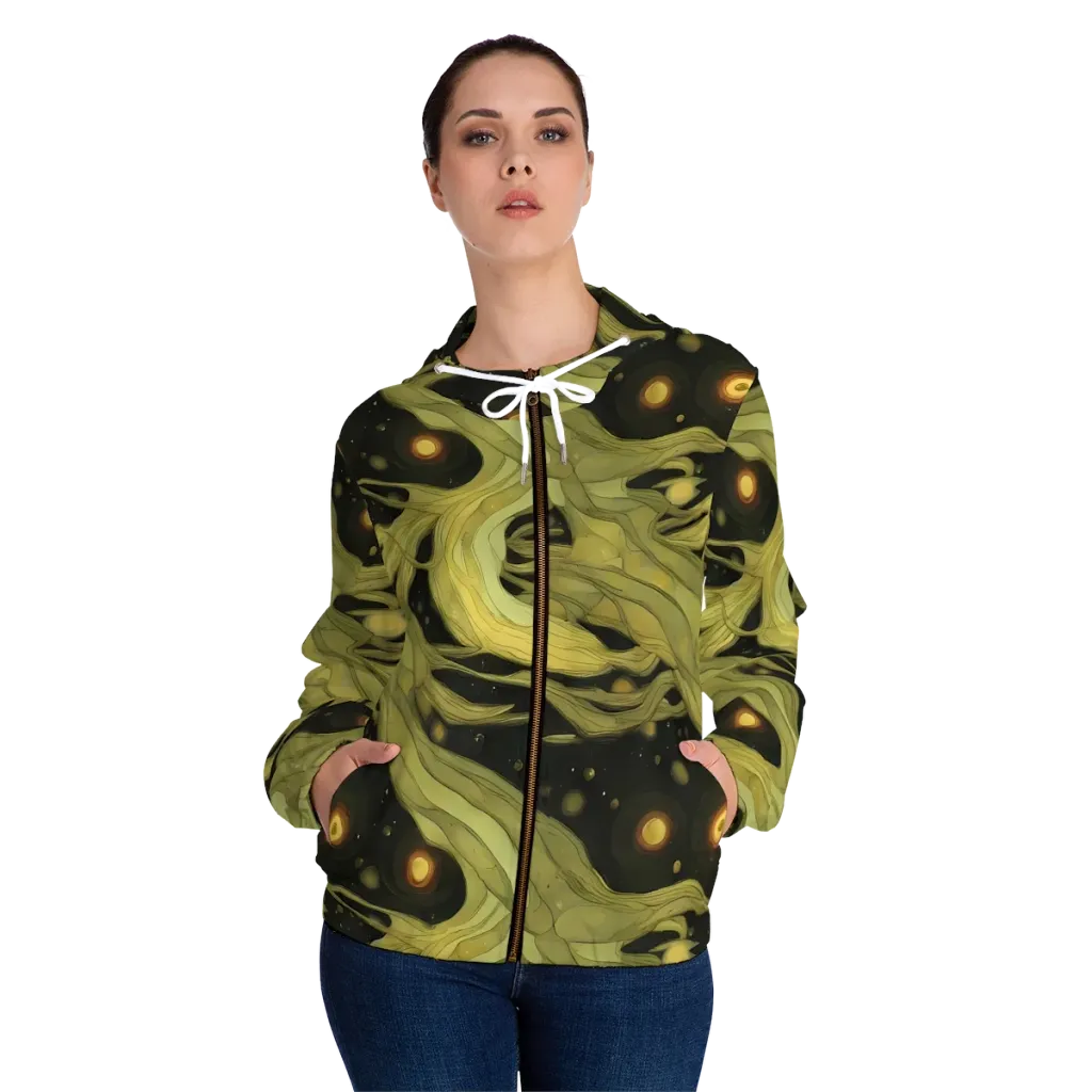 Whispered Breeze on Women's Full-Zip Hoodie — Front On Person