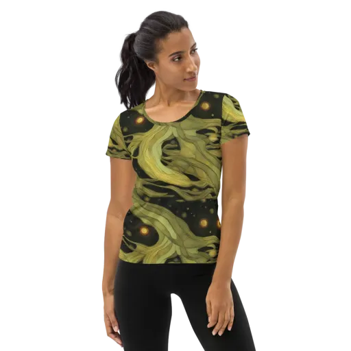 Whispered Breeze on a Women's Athletic T-Shirt