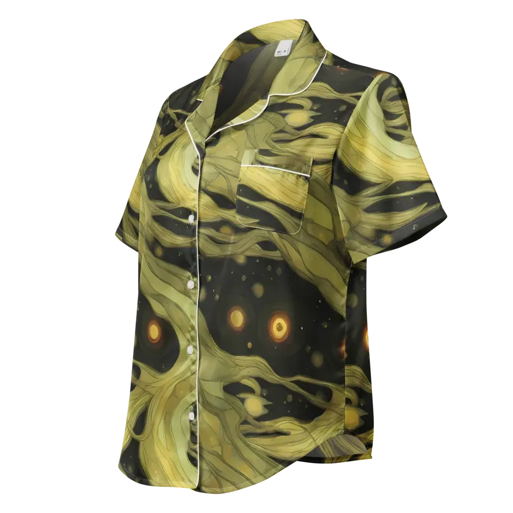 Whispered Breeze on Women's Short Sleeve Pajama Top — Left Front
