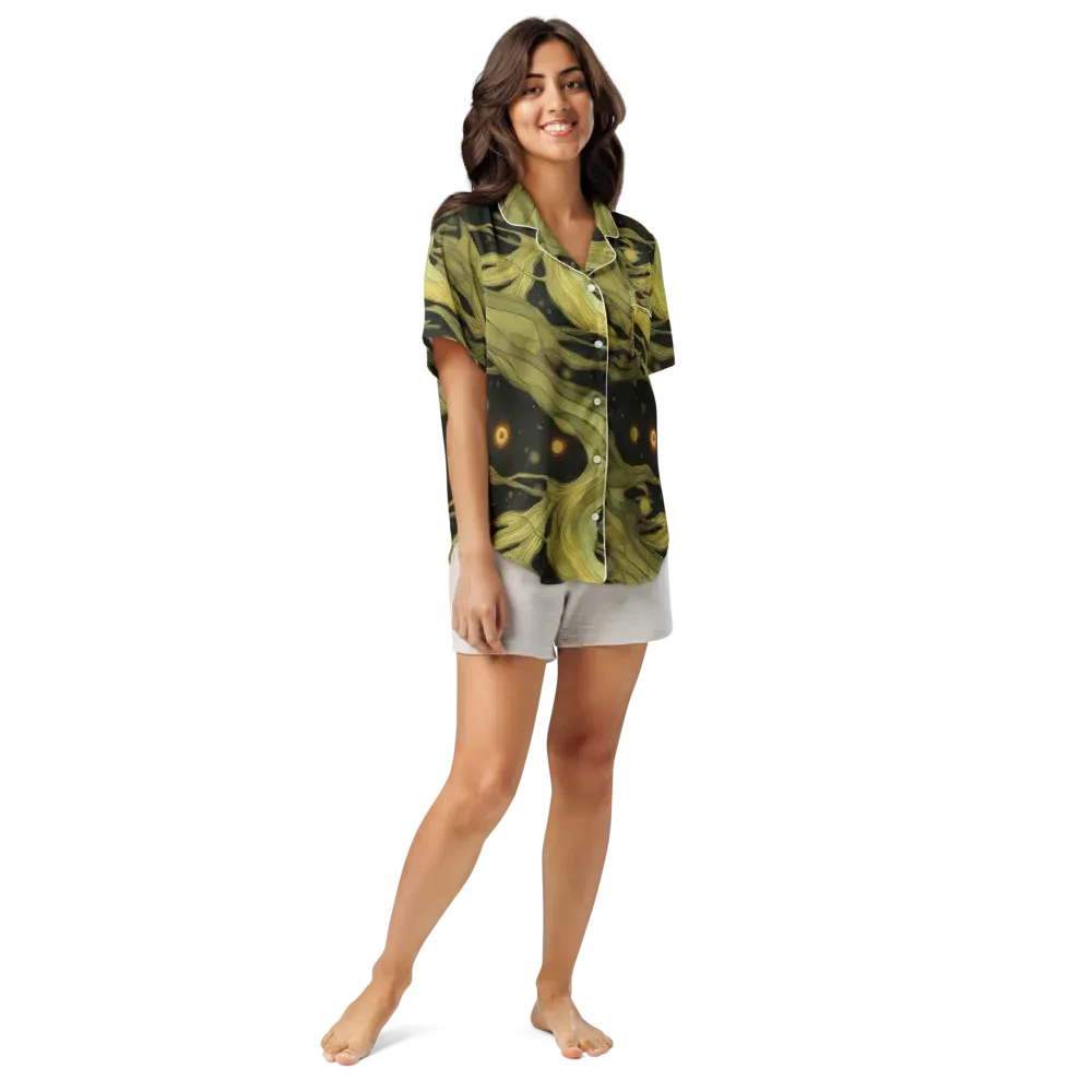 Whispered Breeze on Women's Short Sleeve Pajama Top — Front