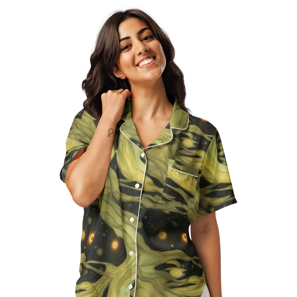 Whispered Breeze on Women's Short Sleeve Pajama Top — Front
