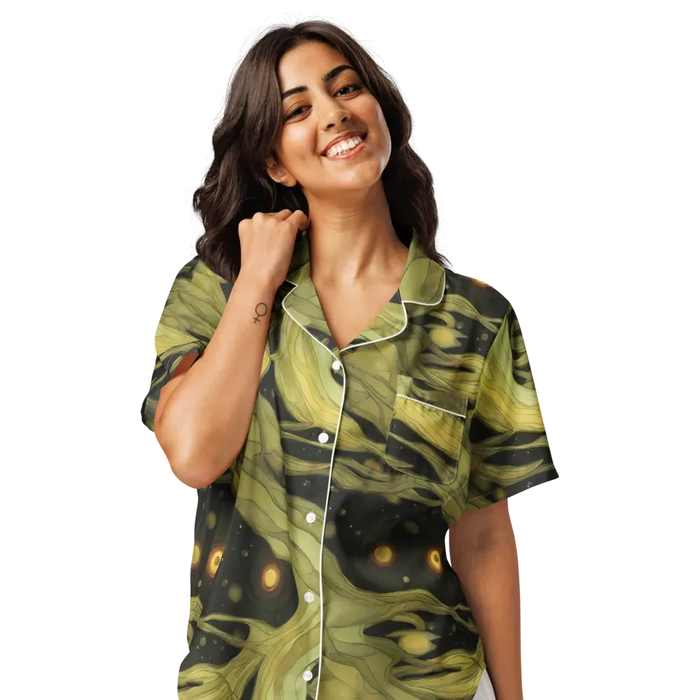 Whispered Breeze on Women's Short Sleeve Pajama Top — Front