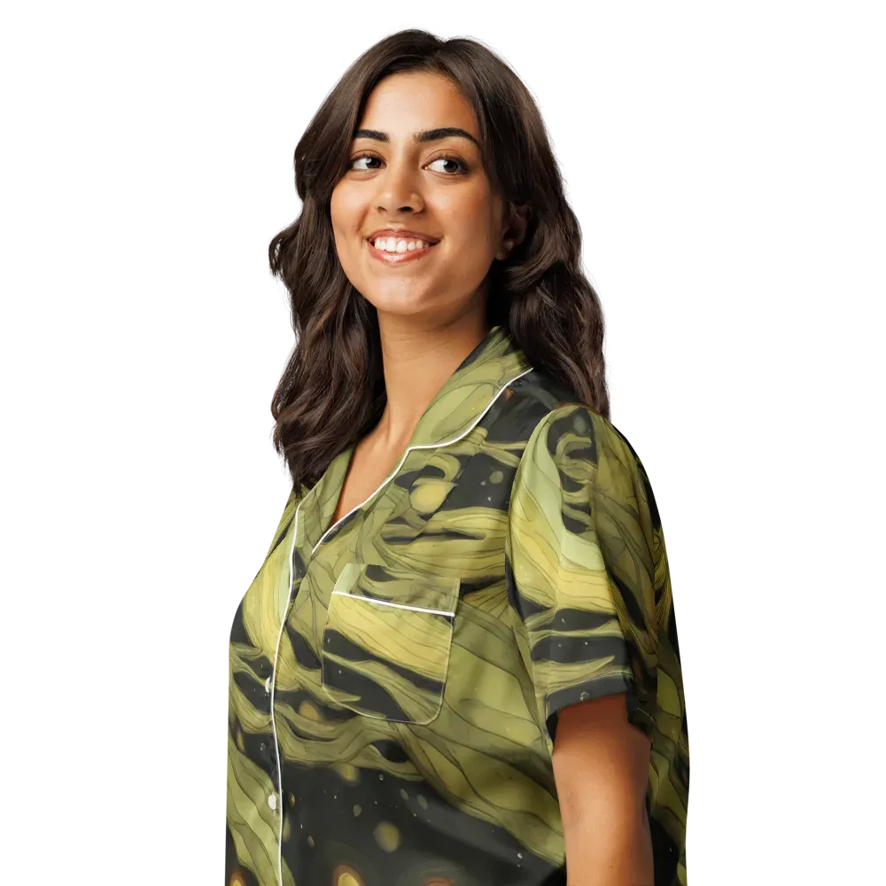 Whispered Breeze on Women's Short Sleeve Pajama Top — Left Front