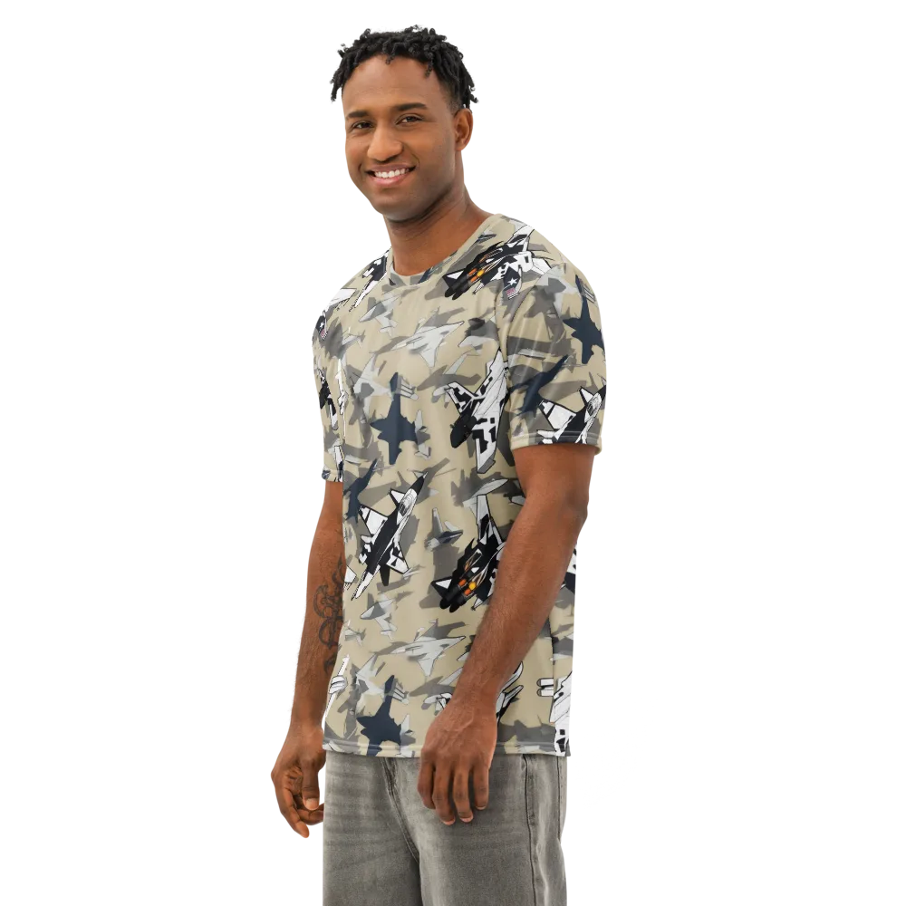 Afterburner Drift on Men's Cotton Crew Neck T-Shirt — Left Front