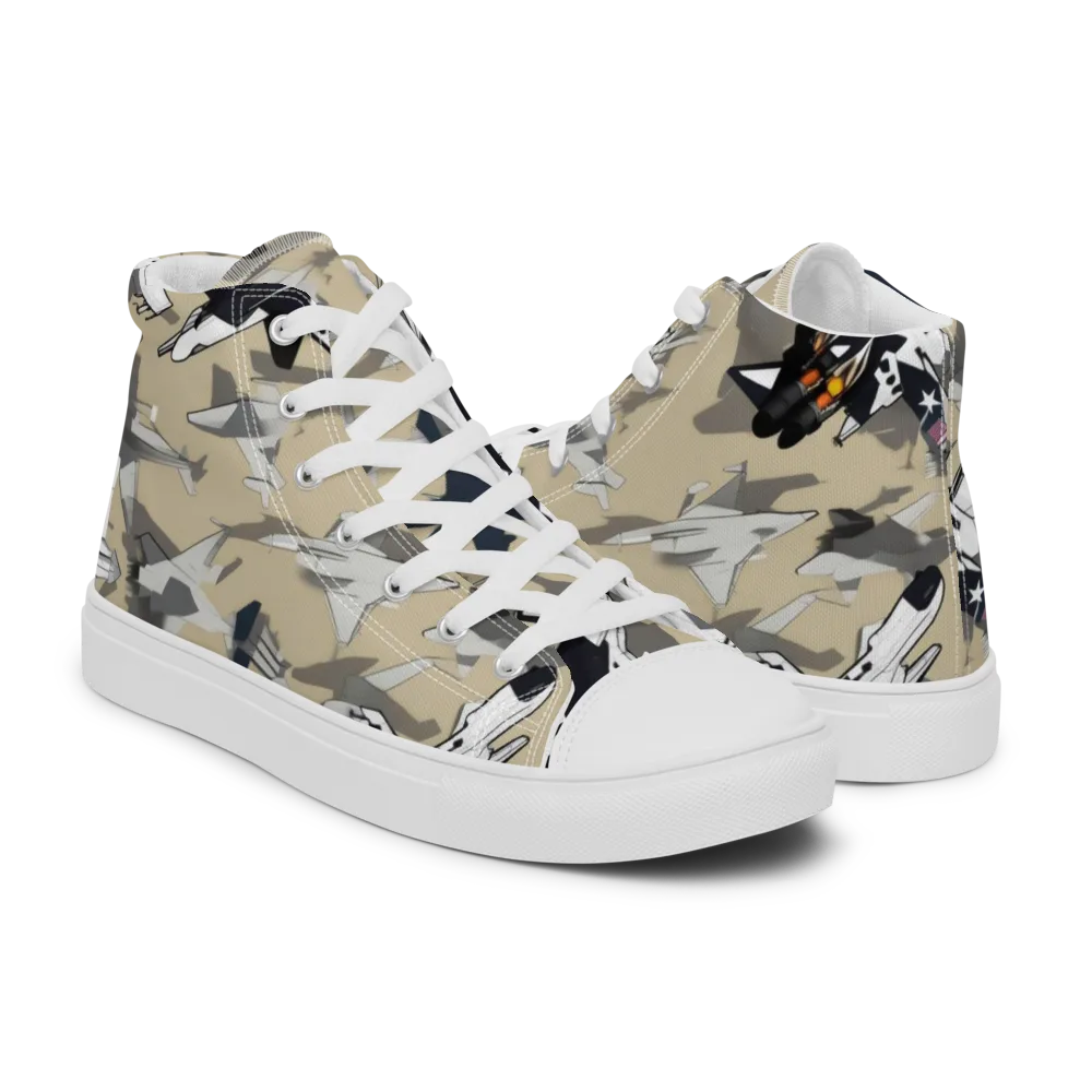 Afterburner Drift on Men's High Top Canvas Shoes — Right
