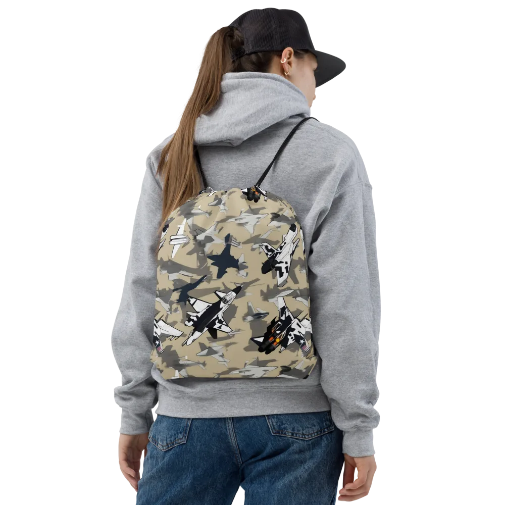 Afterburner Drift on Drawstring Bag — Front