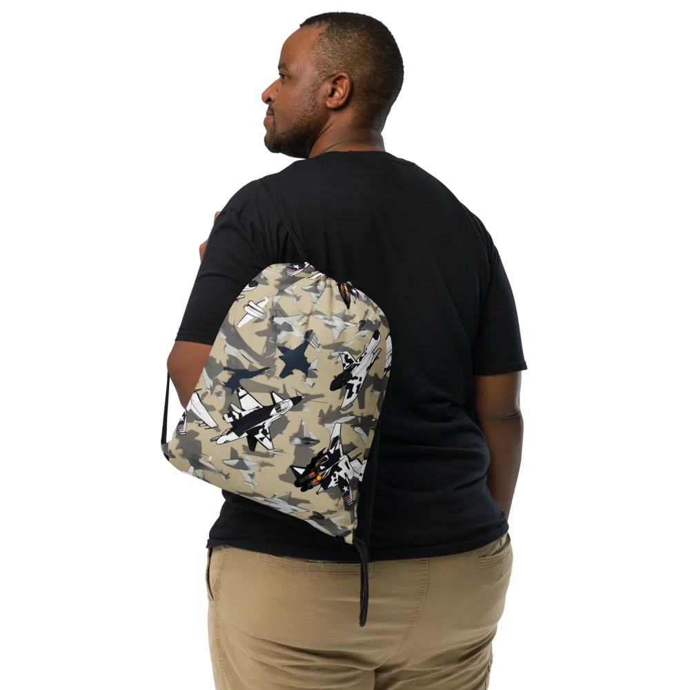 Afterburner Drift on Drawstring Bag — Front