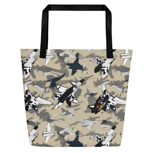 Afterburner Drift on a Large Tote Bag W/ Pocket