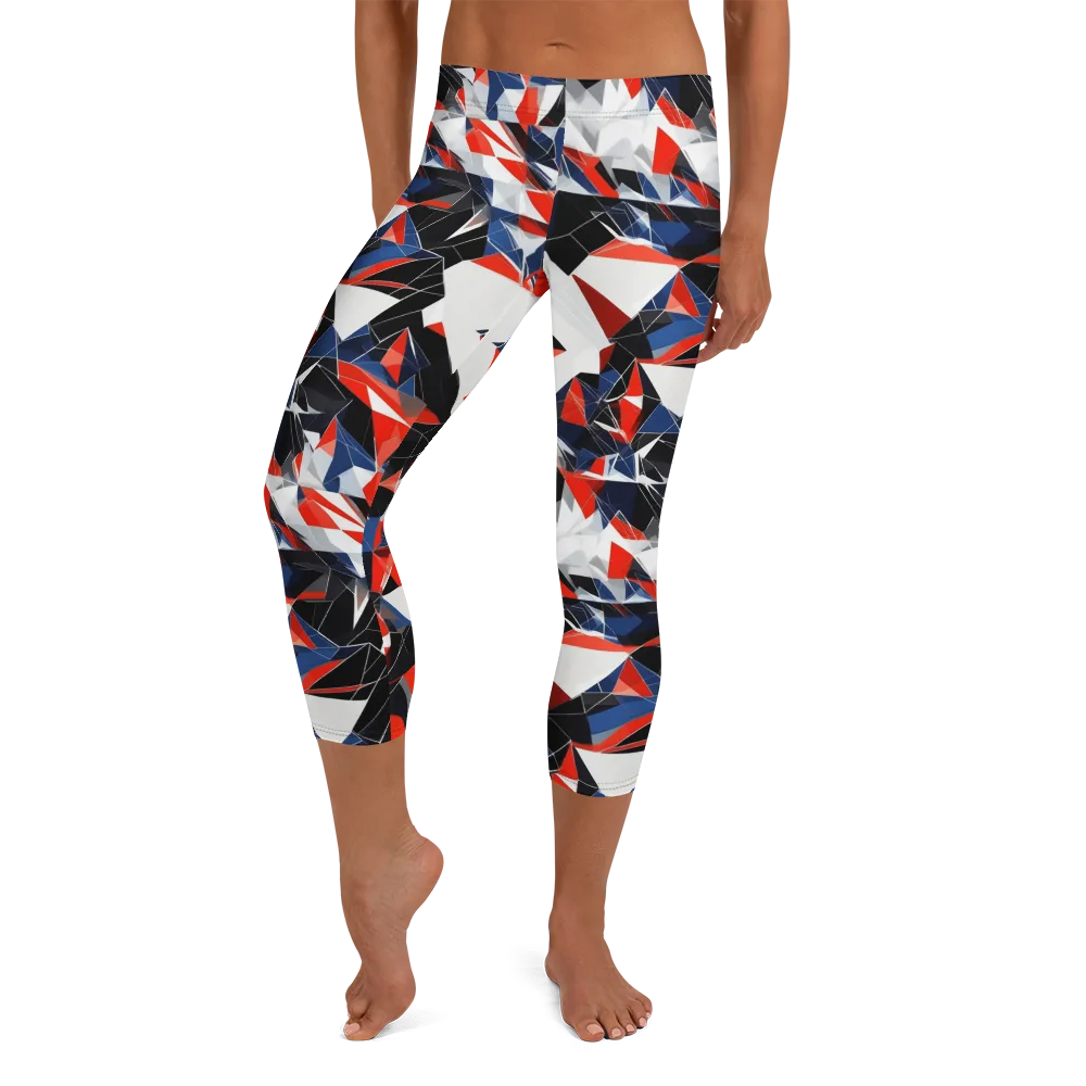 Redline Shards on Capri Leggings — Front