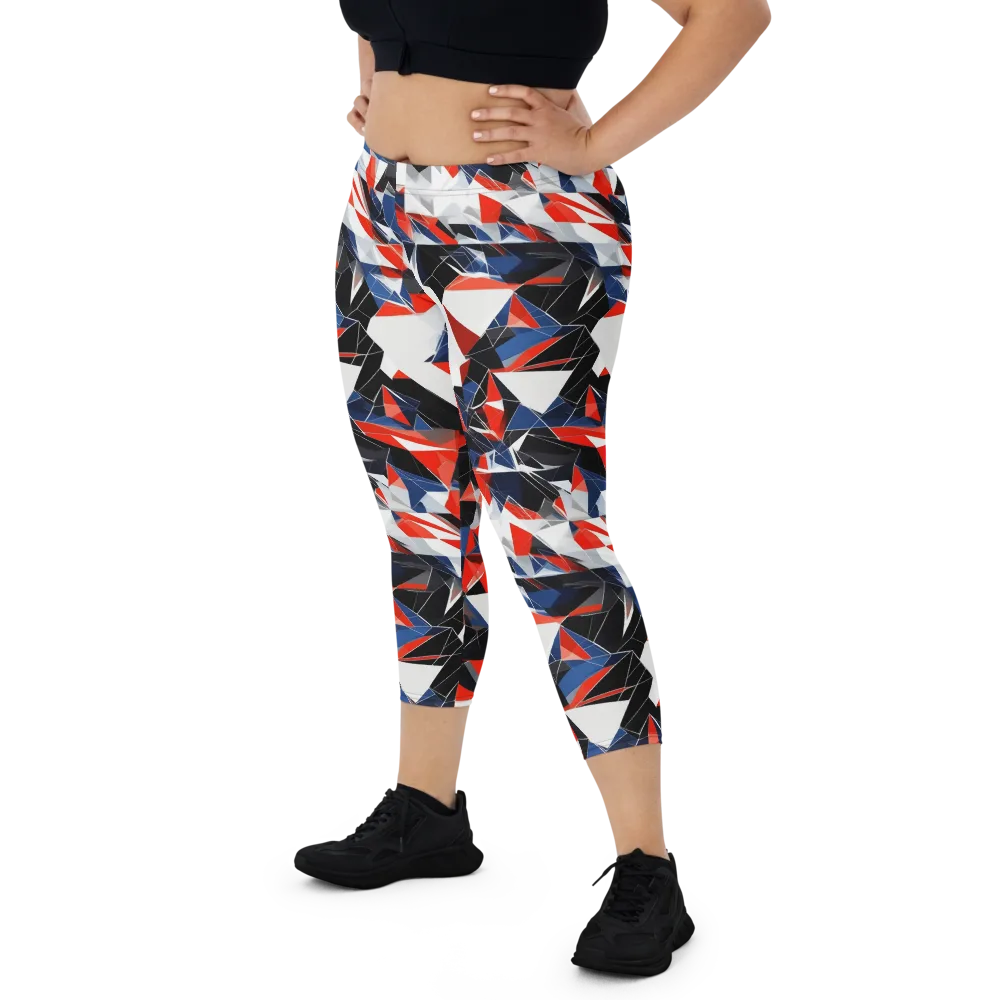 Redline Shards on Capri Leggings — Front