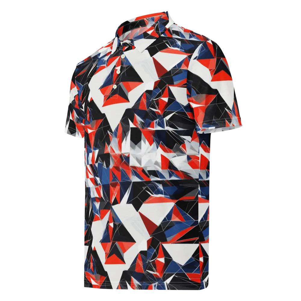 Redline Shards on Men's Slim Fit Polo Shirt — Left Front