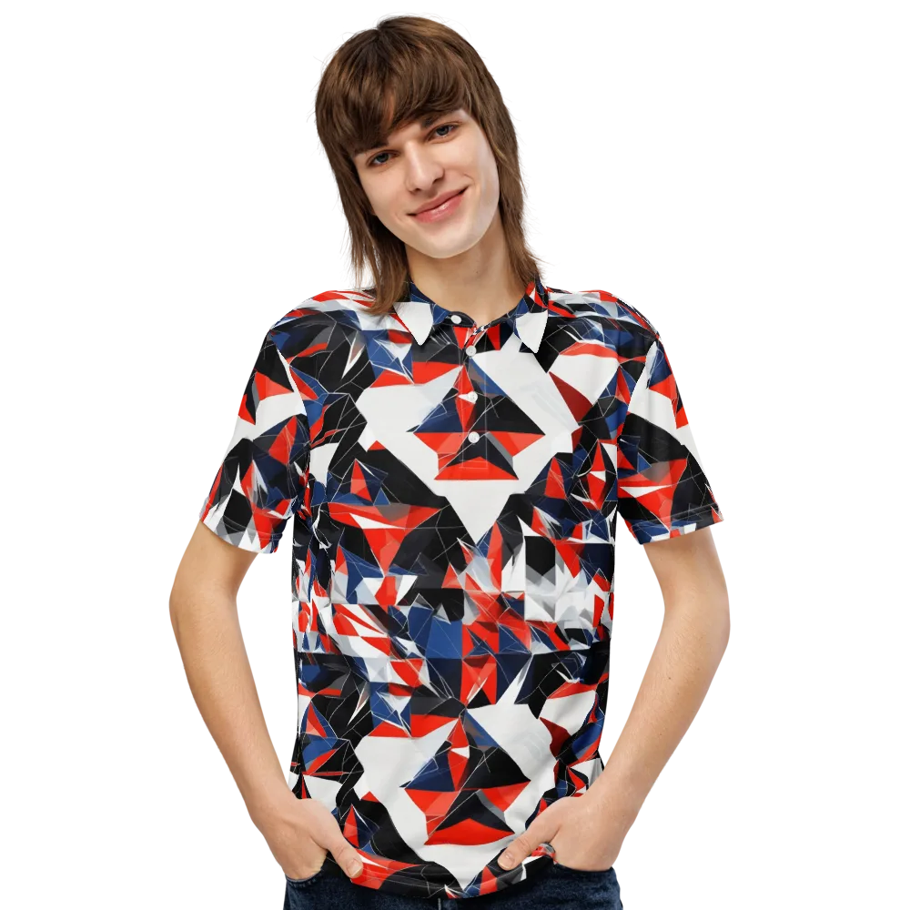 Redline Shards on Men's Slim Fit Polo Shirt — Front