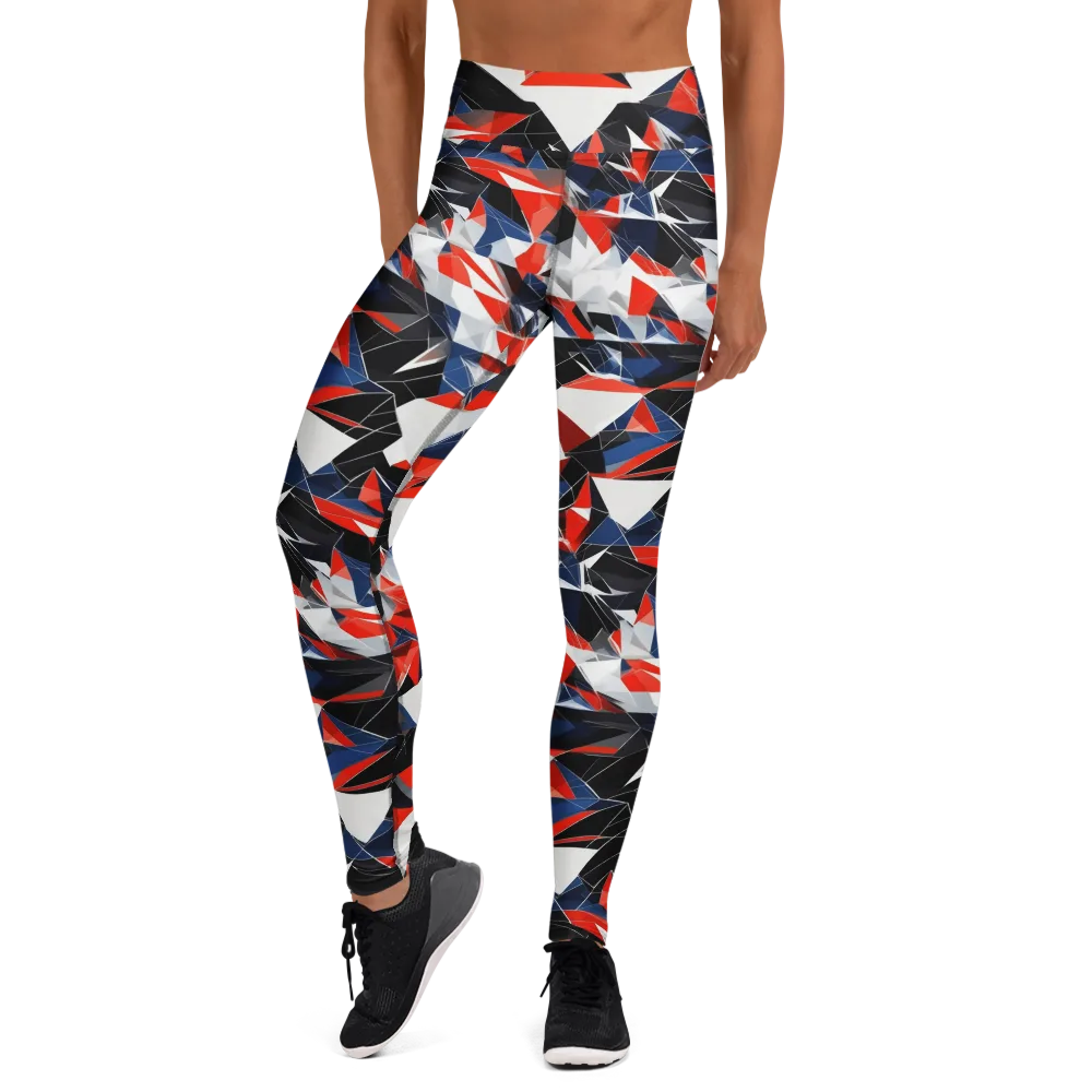 Redline Shards on Yoga Leggings — Front