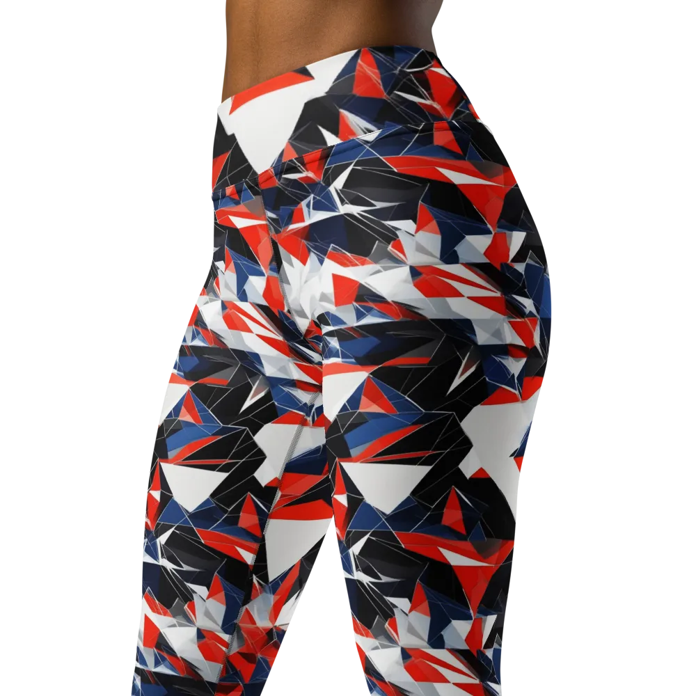 Redline Shards on Yoga Leggings — Left Front