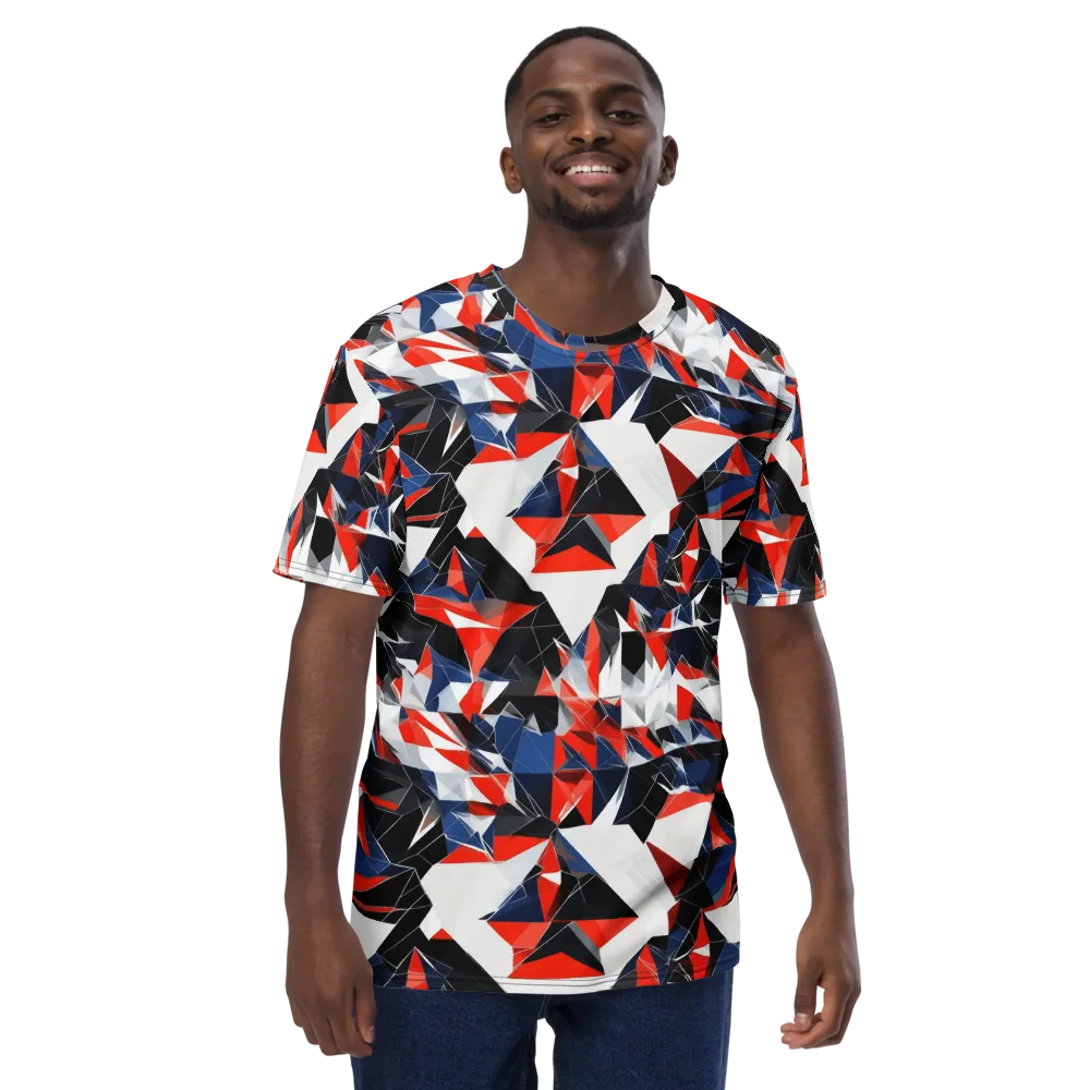 Redline Shards on Men's Crew Neck T-Shirt — Front