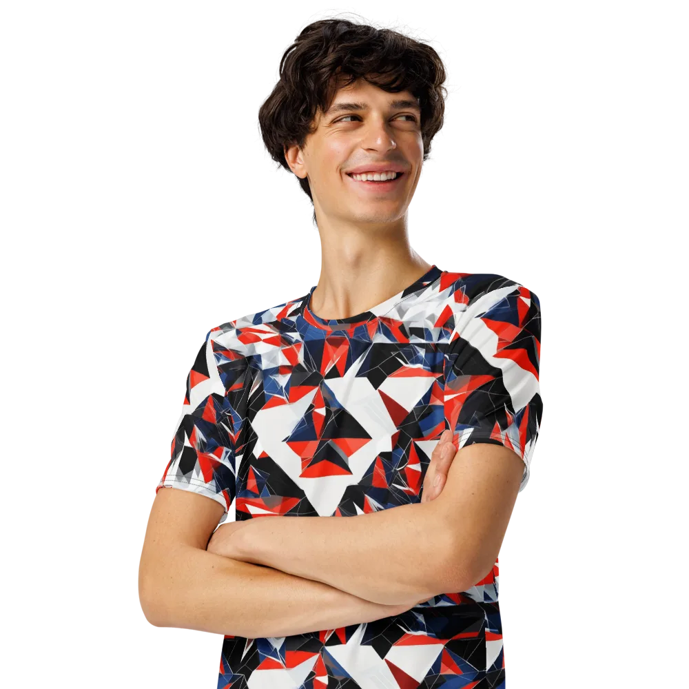 Redline Shards on Men's Crew Neck T-Shirt — Left Front