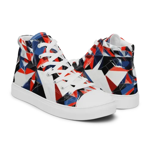Redline Shards on a Men's High Top Canvas Shoes