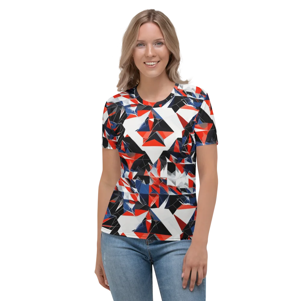 Redline Shards on Women's Crew Neck T-Shirt — Front