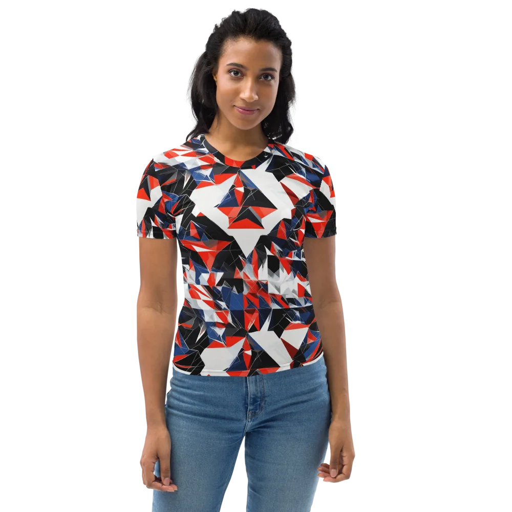 Redline Shards on Women's Crew Neck T-Shirt — Front