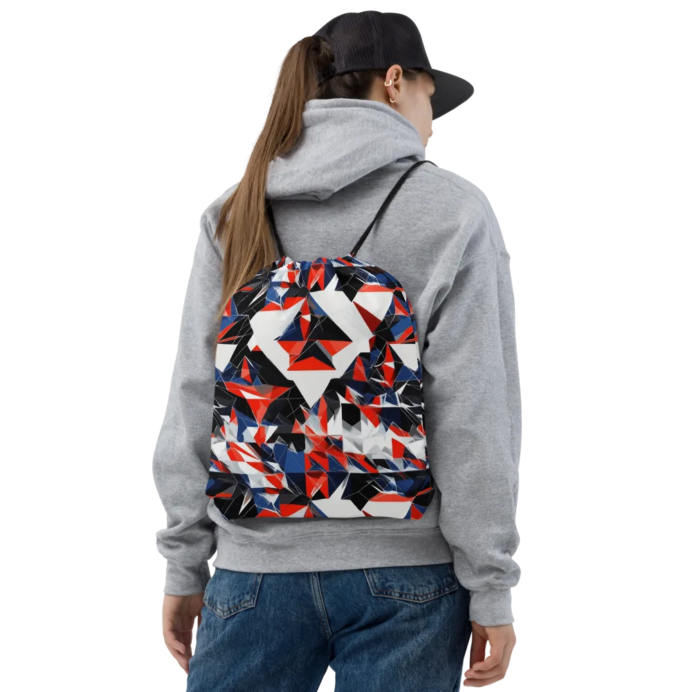 Redline Shards on Drawstring Bag — Front