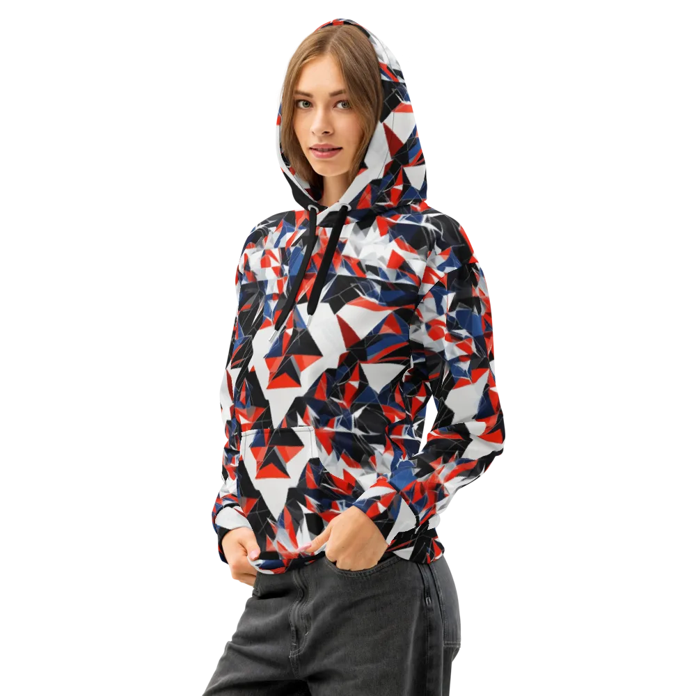 Redline Shards on Cotton Hoodie — Left Front