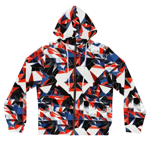 Redline Shards on a Women's Full-Zip Hoodie
