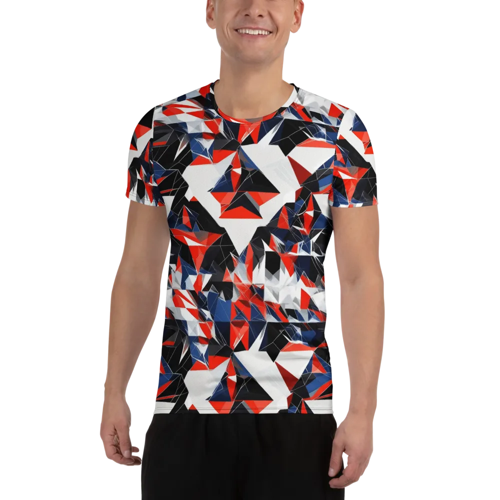 Redline Shards on Men's Athletic T-Shirt — Front