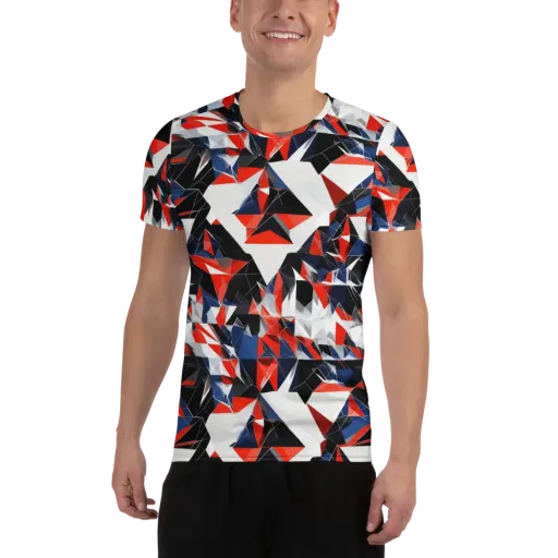 Redline Shards on a Men's Athletic T-Shirt