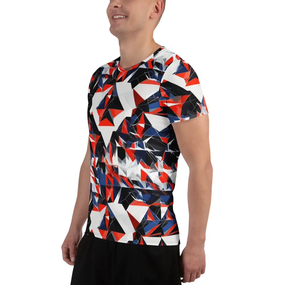 Redline Shards on Men's Athletic T-Shirt — Left