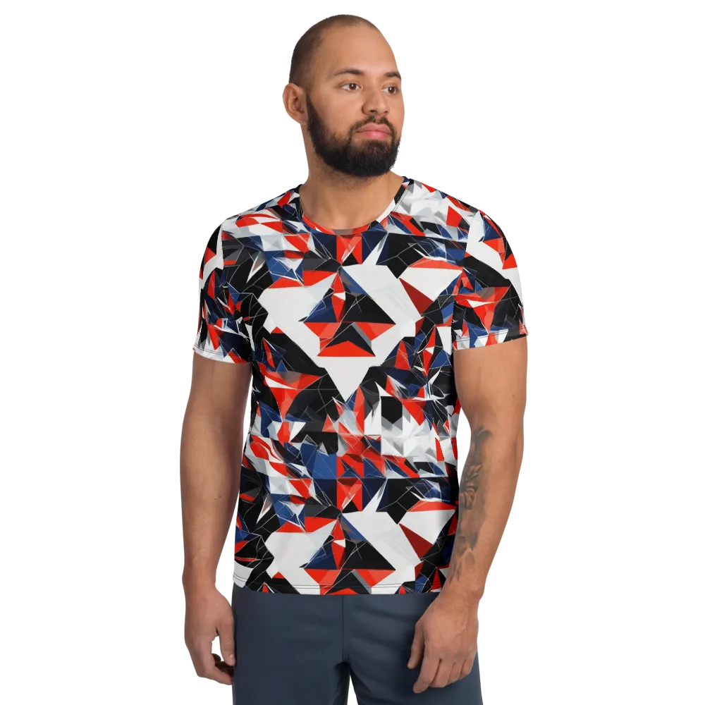 Redline Shards on Men's Athletic T-Shirt — Front