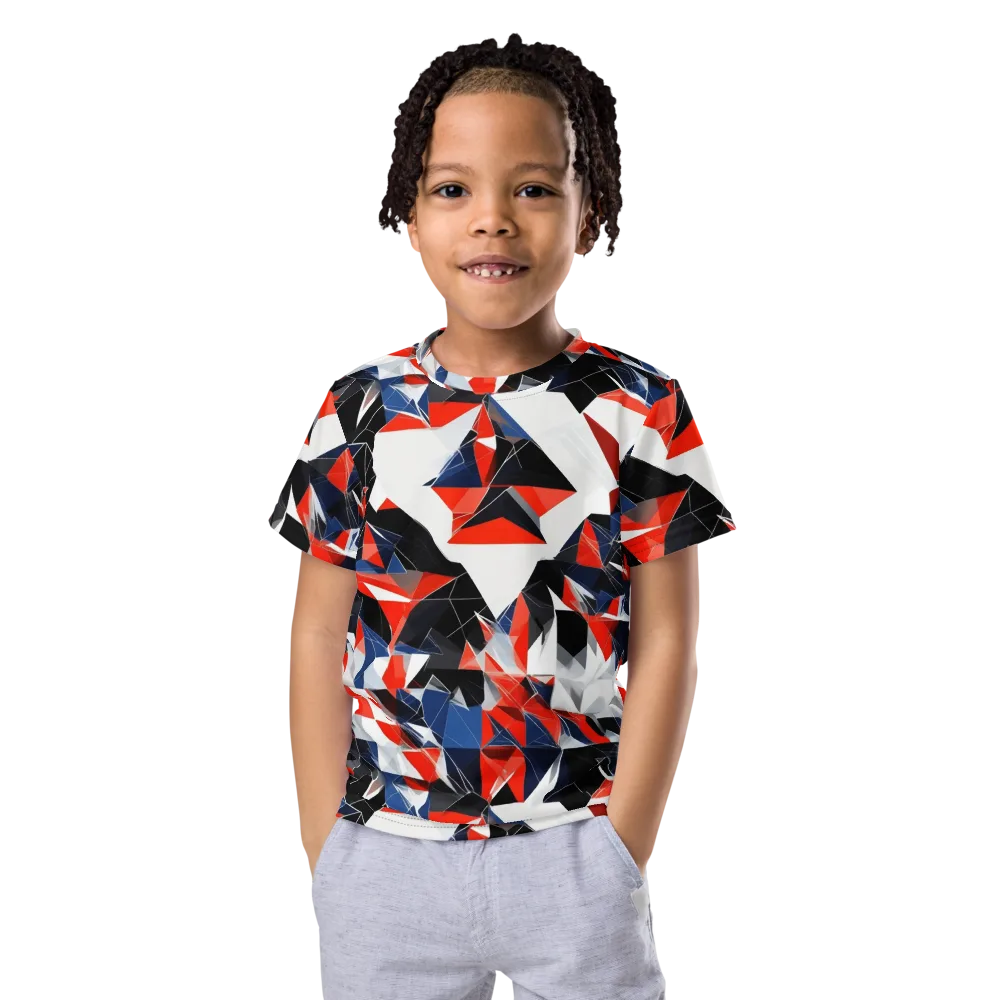 Redline Shards on Kids Crew Neck T-Shirt — Front
