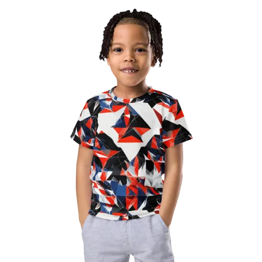 Redline Shards on a Kids Crew Neck T-Shirt