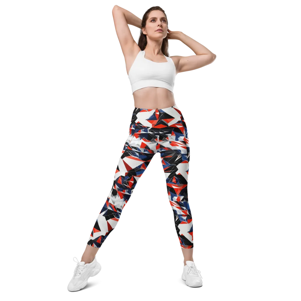 Redline Shards on Leggings with Pockets — Front