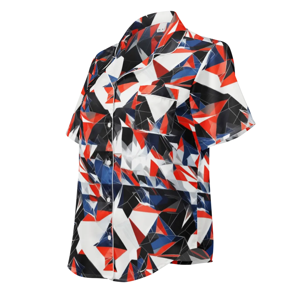 Redline Shards on Women's Short Sleeve Pajama Top — Left Front
